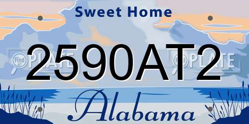 2590AT2 Alabama License Plate