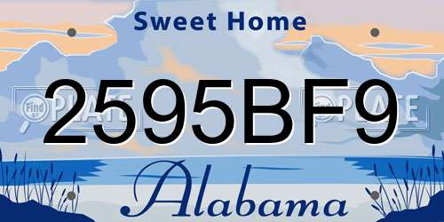 2595BF9 Alabama License Plate