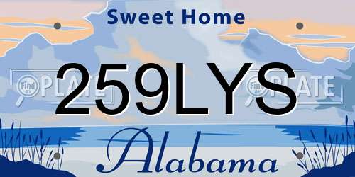 259LYS Alabama License Plate