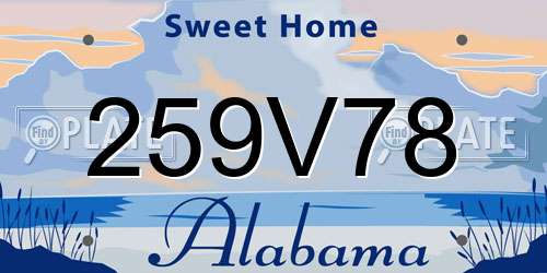 259V78 Alabama License Plate