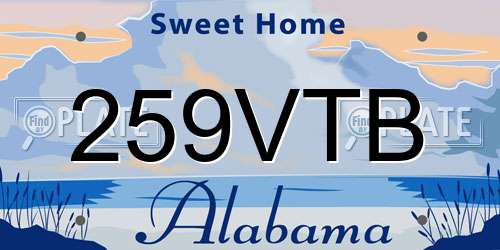 259VTB Alabama License Plate