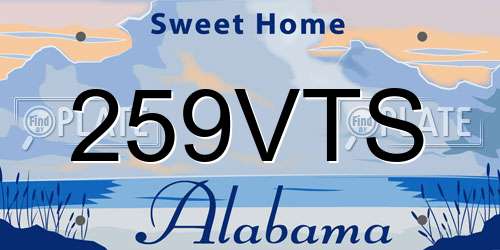 259VTS Alabama License Plate