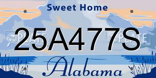 25A477S Alabama License Plate