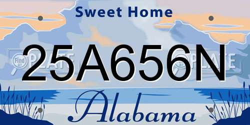 25A656N Alabama License Plate