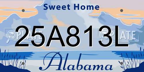 25A813L Alabama License Plate