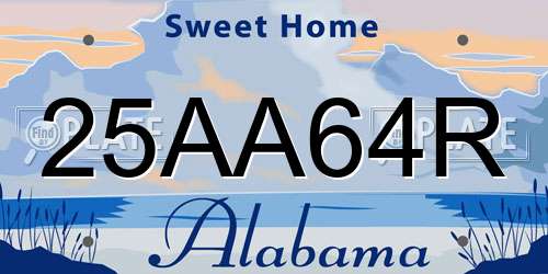 25AA64R Alabama License Plate