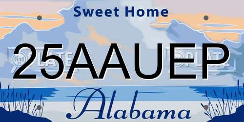 25AAUEP Alabama License Plate