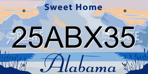 25ABX35 Alabama License Plate