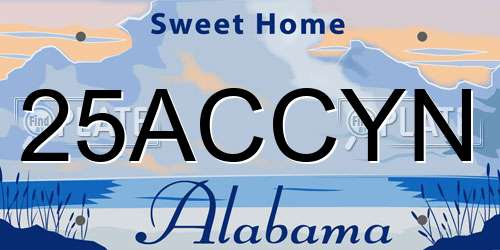 25ACCYN Alabama License Plate