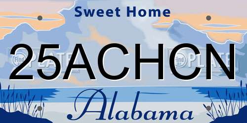 25ACHCN Alabama License Plate