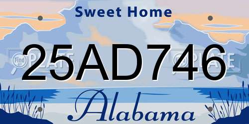 25AD746 Alabama License Plate