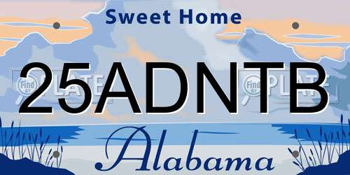 25ADNTB Alabama License Plate