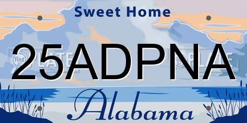 25ADPNA Alabama License Plate