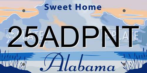 25ADPNT Alabama License Plate