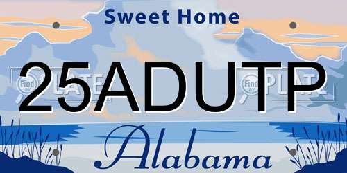 25ADUTP Alabama License Plate
