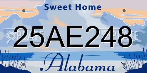 25AE248 Alabama License Plate
