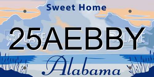25AEBBY Alabama License Plate