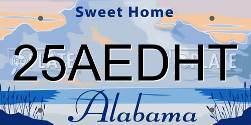 25AEDHT Alabama License Plate