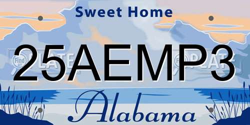 25AEMP3 Alabama License Plate