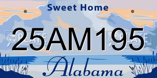 25AM195 Alabama License Plate