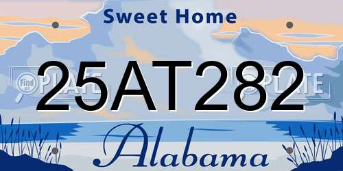 25AT282 Alabama License Plate