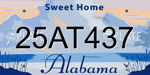 25AT437 Alabama License Plate
