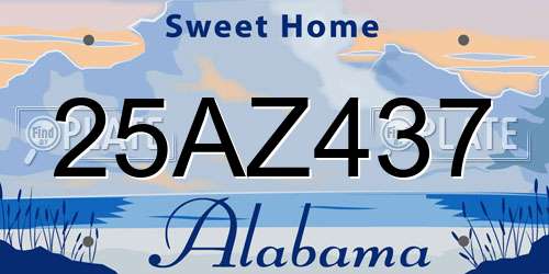 25AZ437 Alabama License Plate