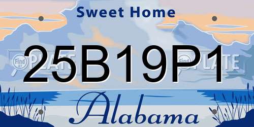 25B19P1 Alabama License Plate