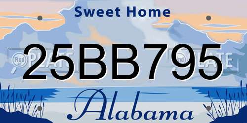 25BB795 Alabama License Plate