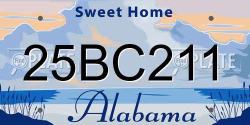 25BC211 Alabama License Plate