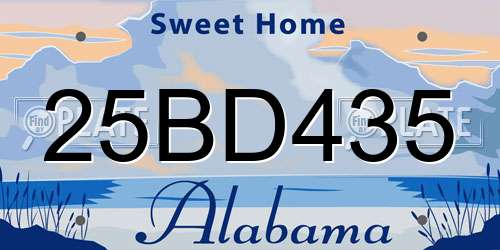 25BD435 Alabama License Plate
