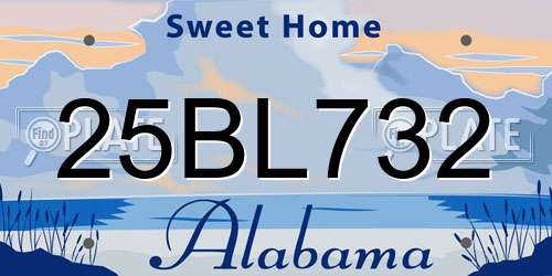25BL732 Alabama License Plate