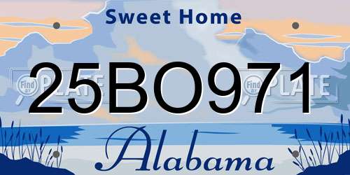 25BO971 Alabama License Plate