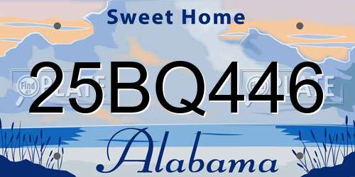 25BQ446 Alabama License Plate