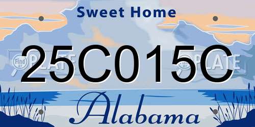 25C015C Alabama License Plate