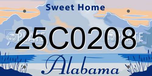 25C0208 Alabama License Plate