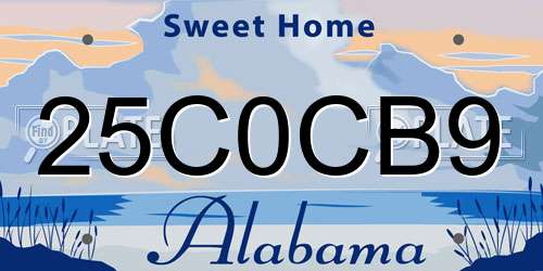 25C0CB9 Alabama License Plate
