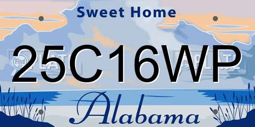 25C16WP Alabama License Plate