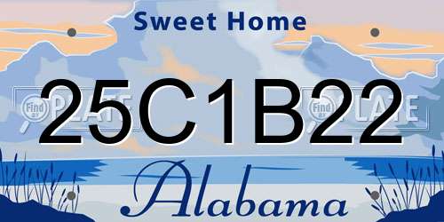 25C1B22 Alabama License Plate