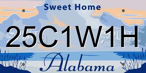 25C1W1H Alabama License Plate