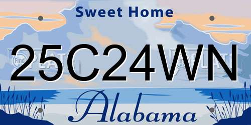 25C24WN Alabama License Plate