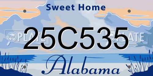 25C535 Alabama License Plate