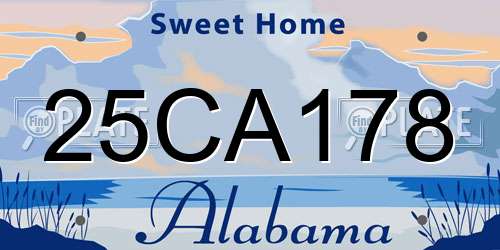 25CA178 Alabama License Plate