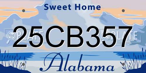 25CB357 Alabama License Plate