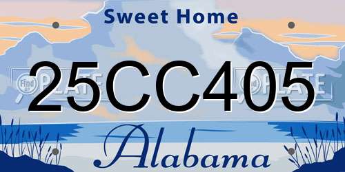 25CC405 Alabama License Plate