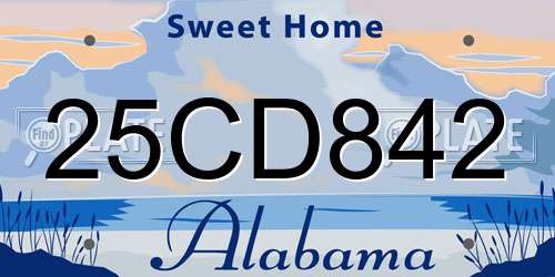 25CD842 Alabama License Plate