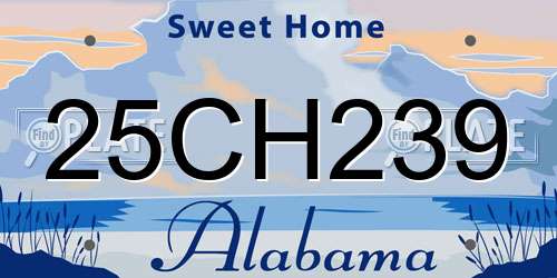 25CH239 Alabama License Plate