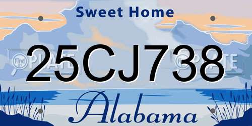 25CJ738 Alabama License Plate