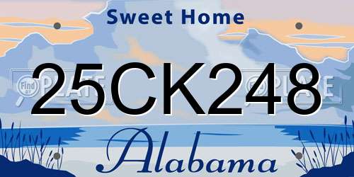 25CK248 Alabama License Plate