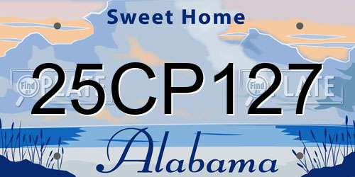 25CP127 Alabama License Plate
